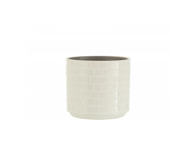 Cache-Pot en Céramique "Brillant" 17cm Blanc