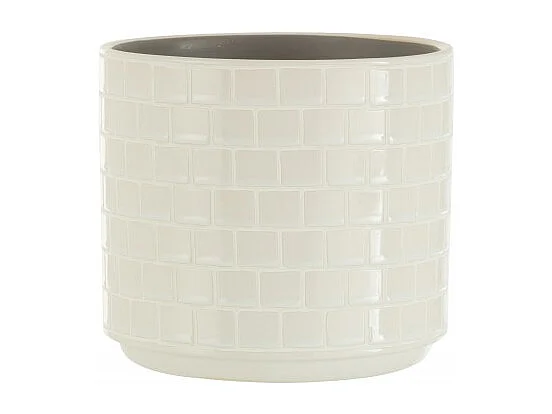 Cache-Pot en Céramique "Brillant" 17cm Blanc