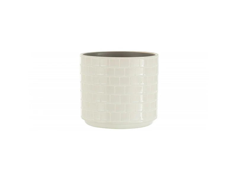 Cache-Pot en Céramique "Brillant" 17cm Blanc