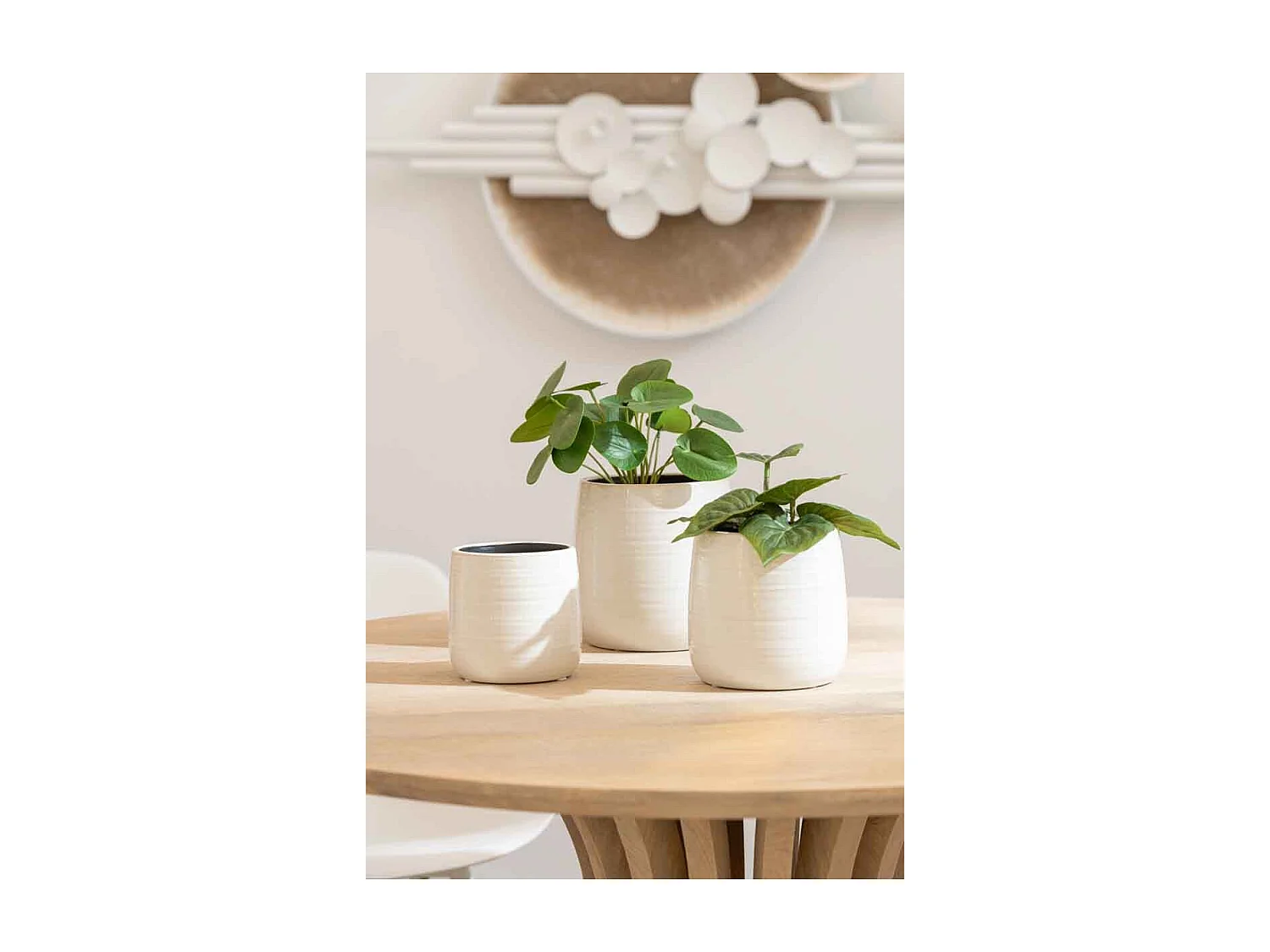 Portavasi in ceramica bianca 16,5x16,5x15 cm