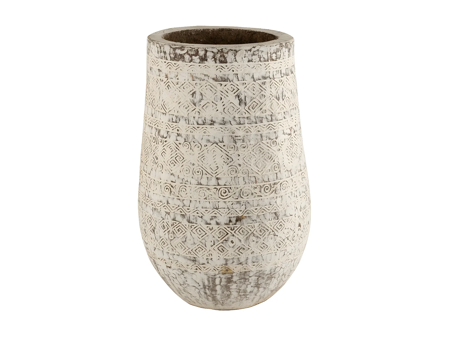 Cache-Pot en Bois Design "Maya" 100cm Blanc