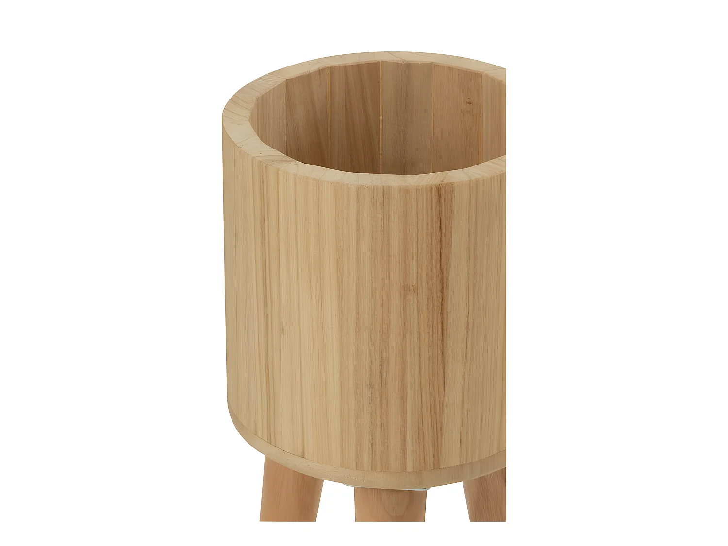 Set de 3 macetas de madera natural 27x27x50 cm