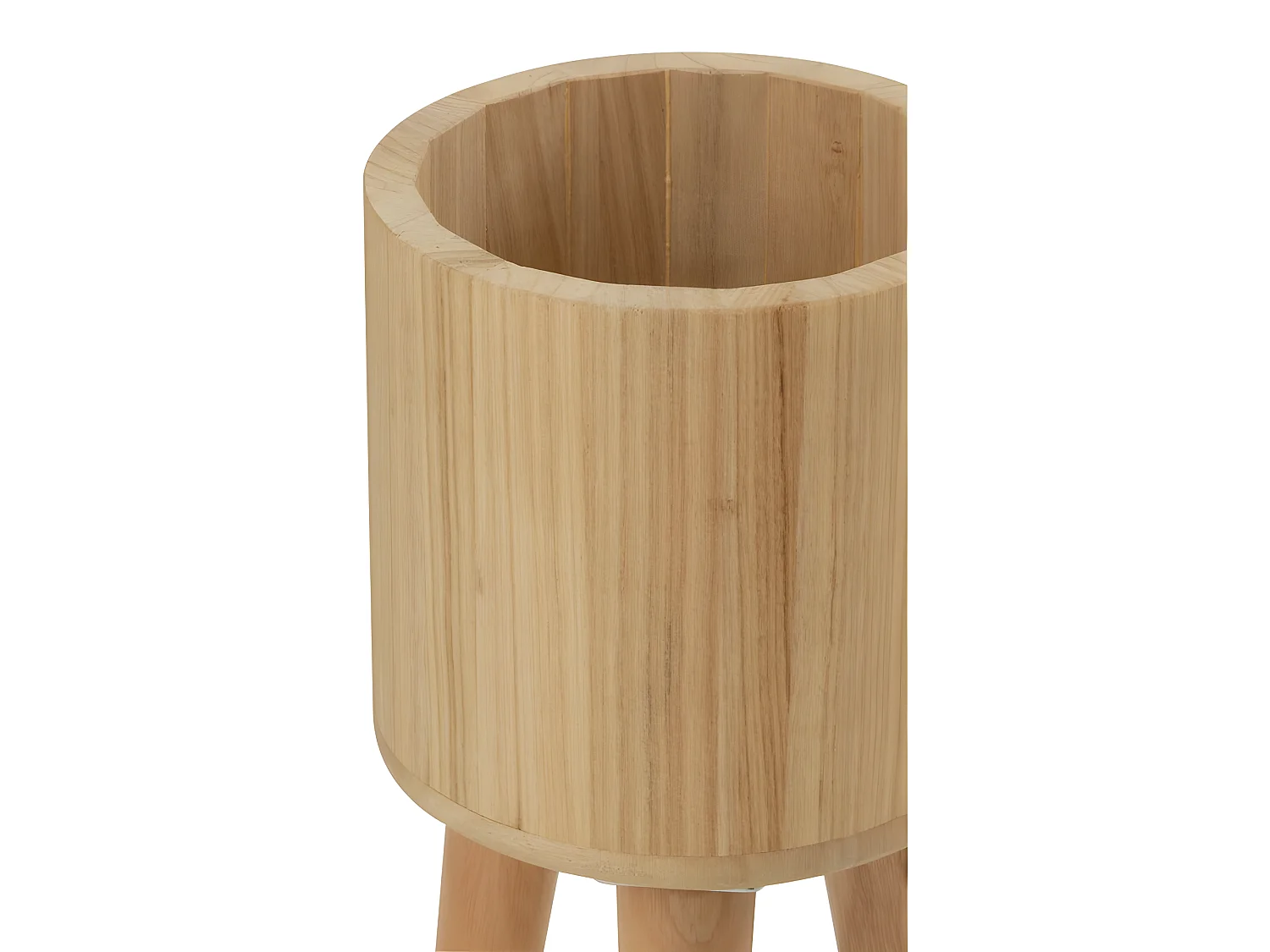 Set de 3 macetas de madera natural 27x27x50 cm