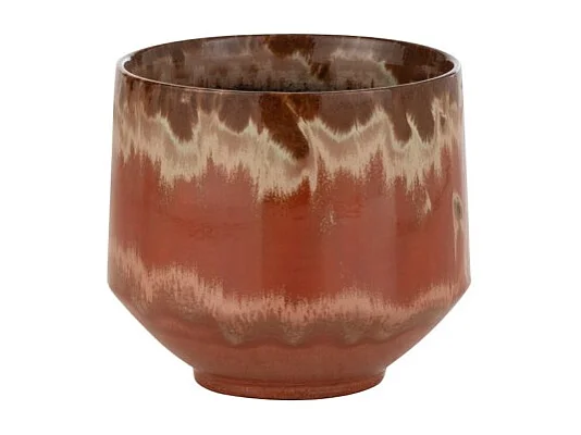 cache-pot en céramique rouge 16x16x16 cm