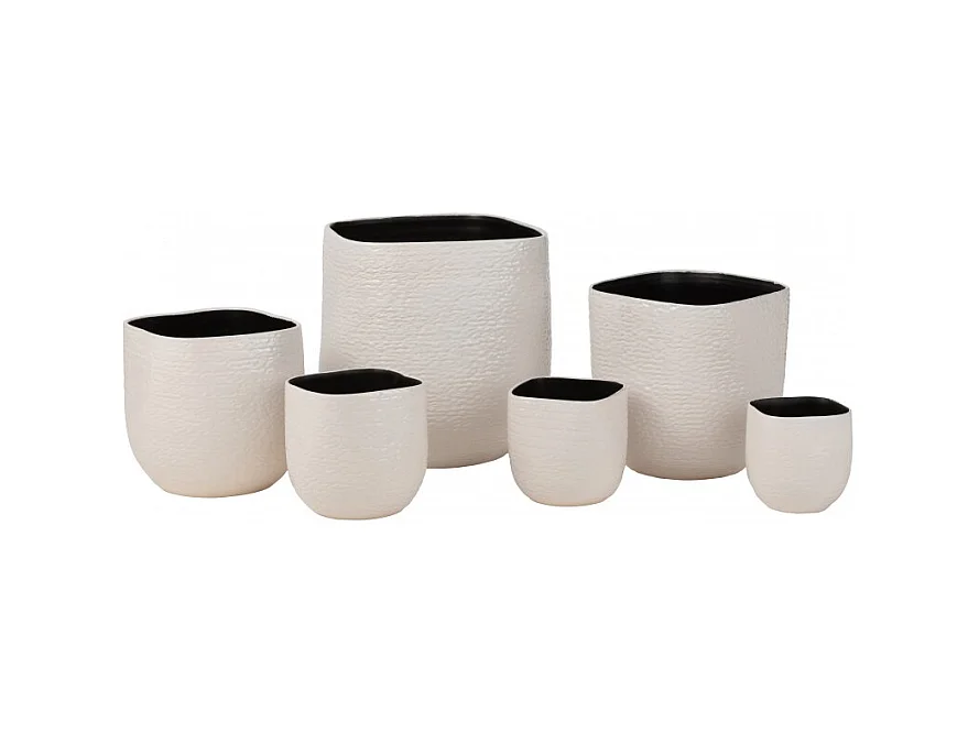 Portavaso in ceramica bianca 23x22.5x20.5 cm