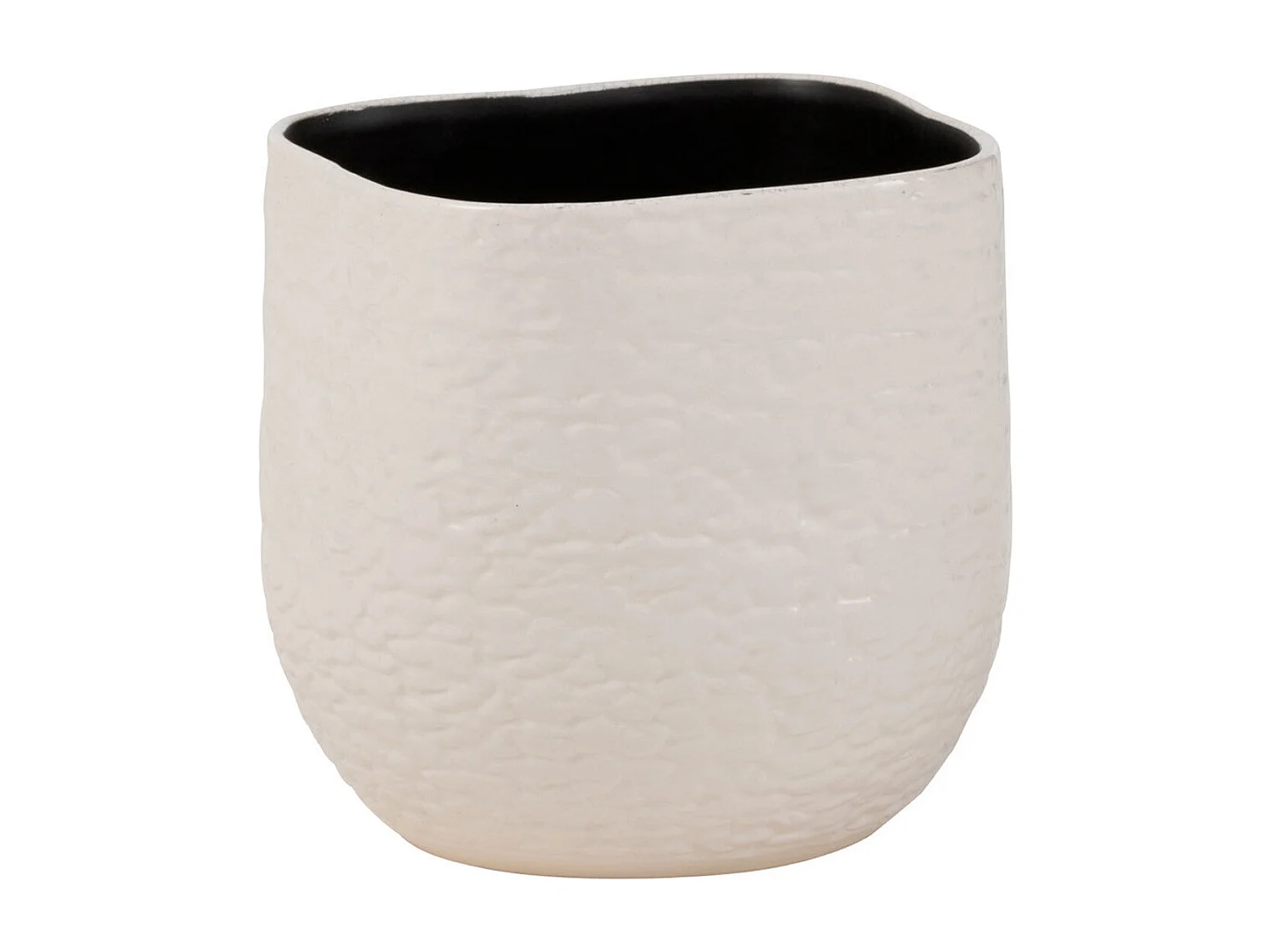 Portavaso in ceramica bianca 23x22.5x20.5 cm