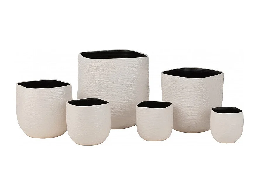 Portavaso in ceramica bianca 30.5x29.5x29.5 cm