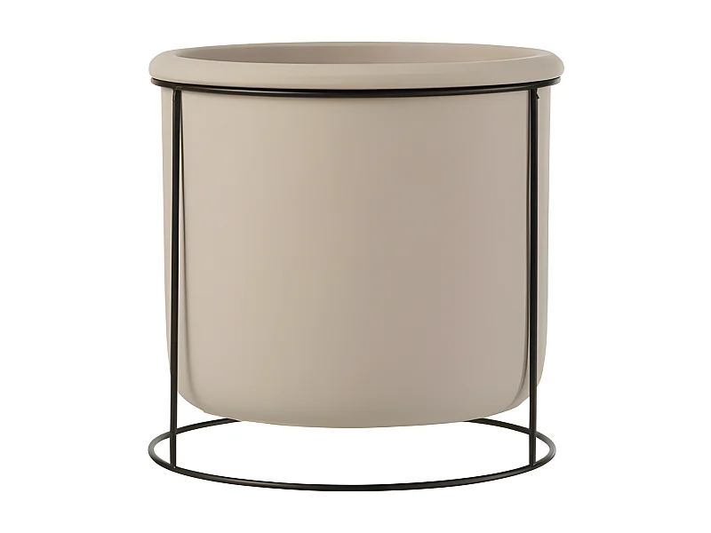 Macetero de cerámica gris de 16x16x16.5 cm