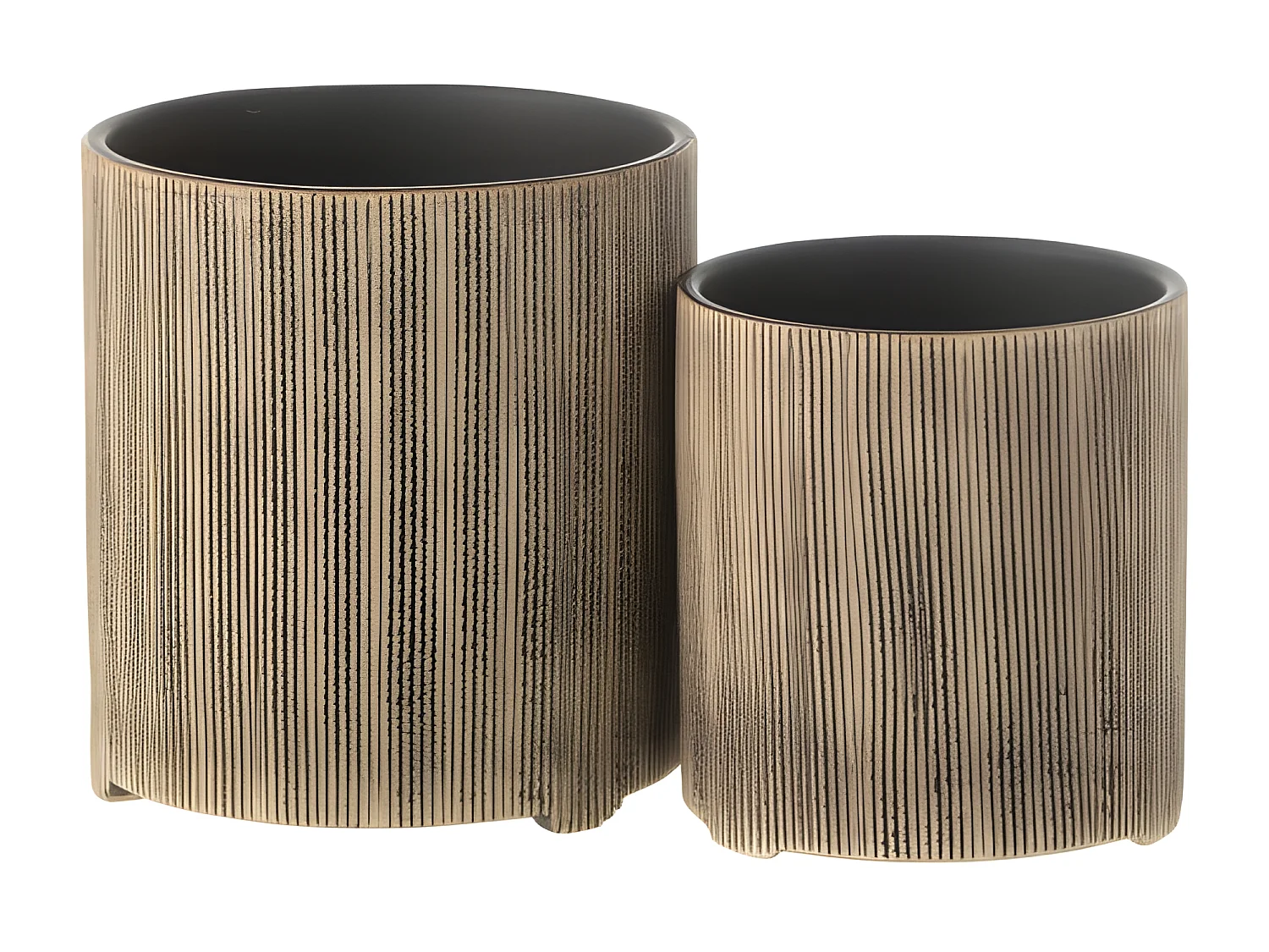 Cache-pot rond en céramique marron 12x12x13 cm