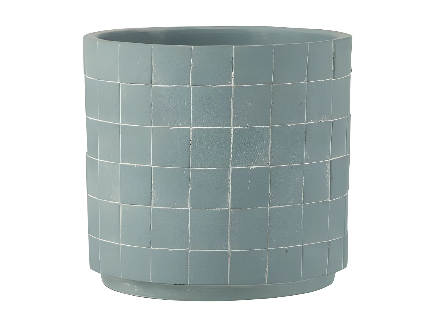 Cache-pot rond en céramique bleu 12.5x12.5x11.5 cm