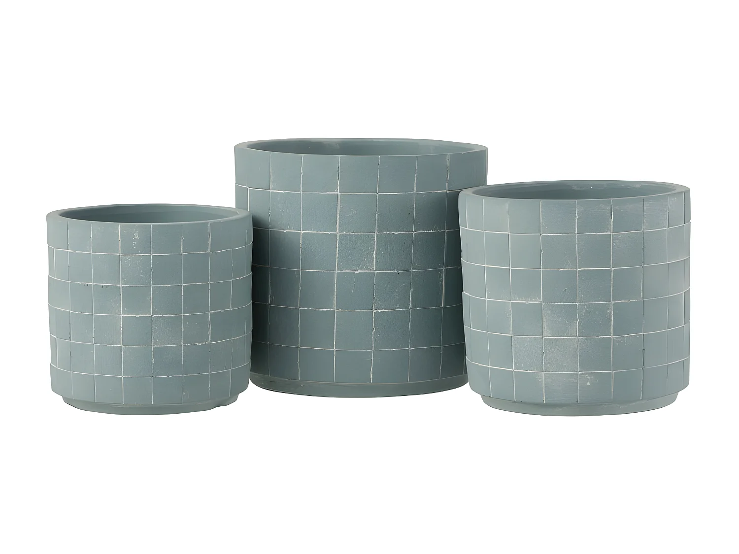 Cache-pot rond en céramique bleu 12.5x12.5x11.5 cm