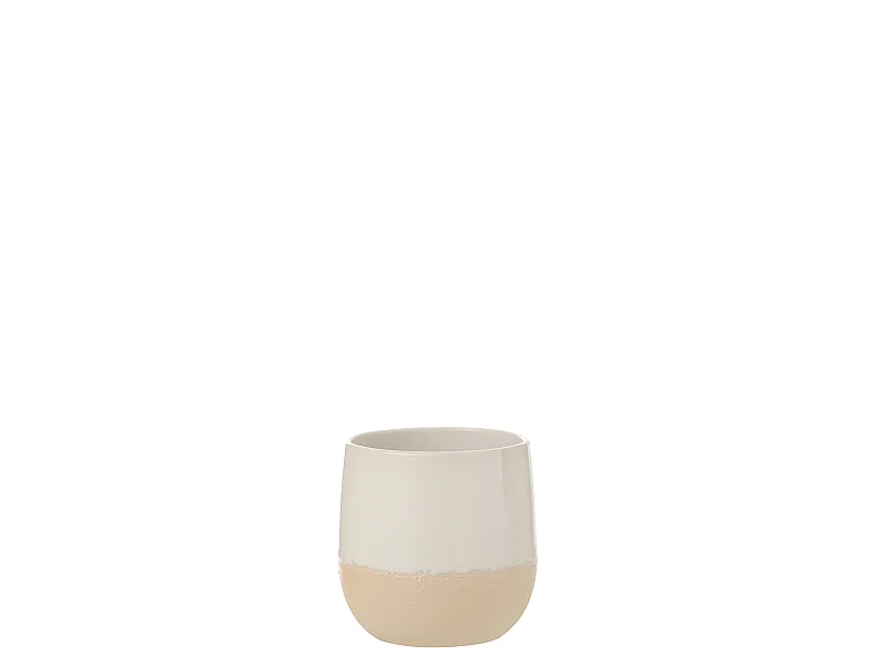 Cache-Pot en Céramique "Maru" 17cm Blanc