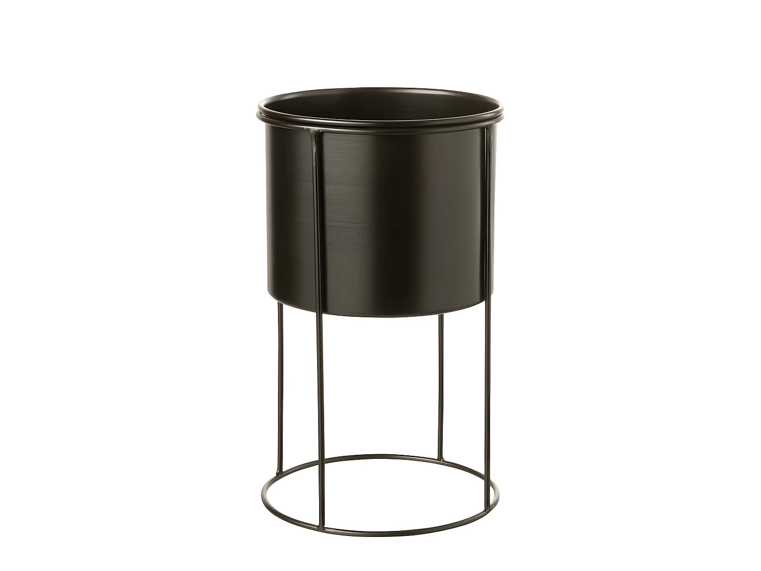 Cache-pot en métal noir 18x18x32 cm