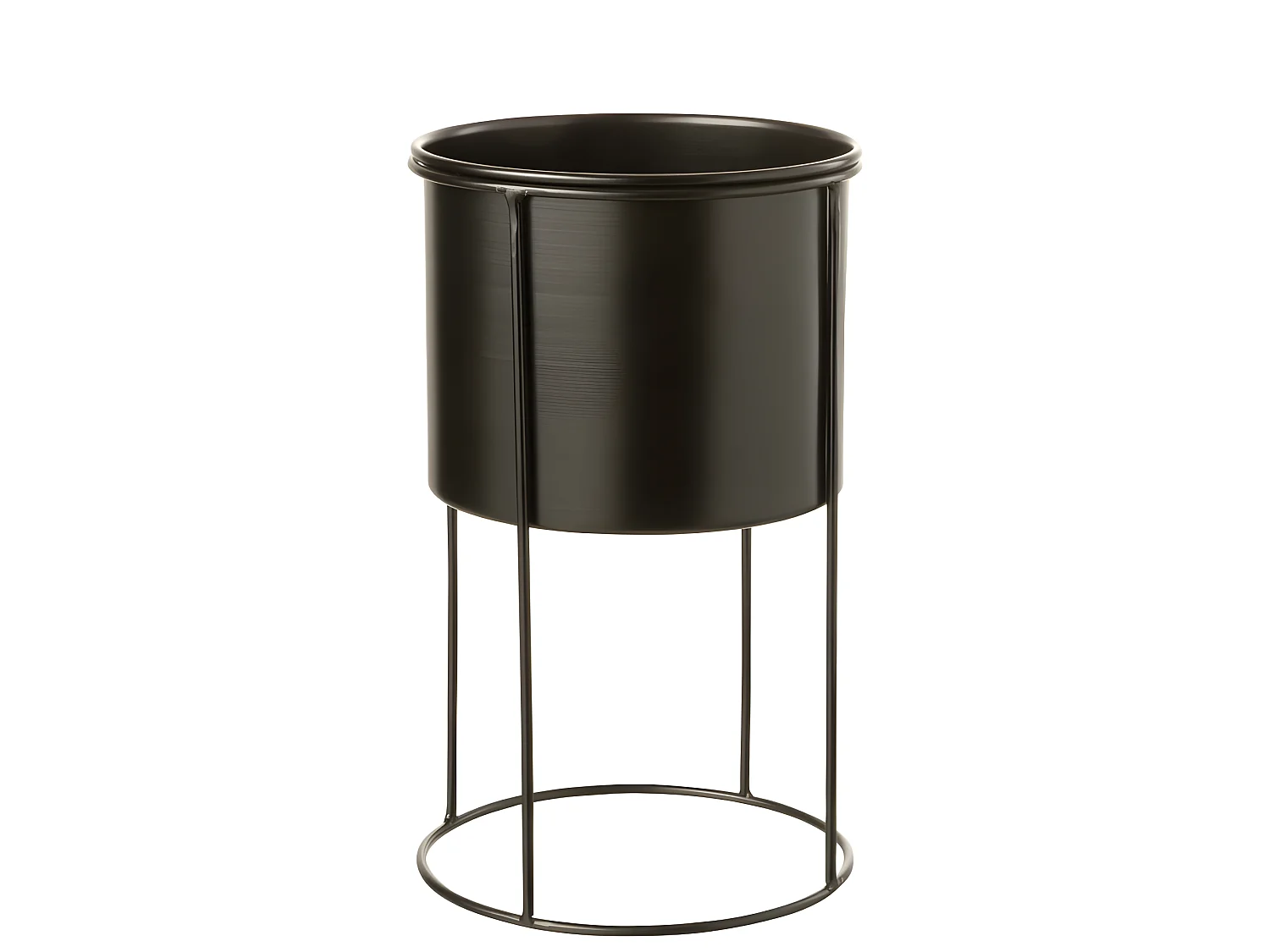 Cache-pot en métal noir 18x18x32 cm