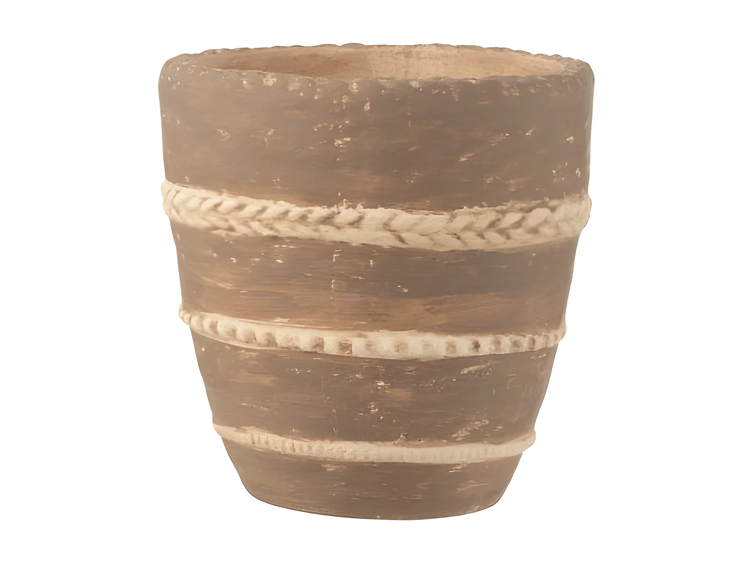 Macetero de cerámica marrón de 18x18x19.5 cm