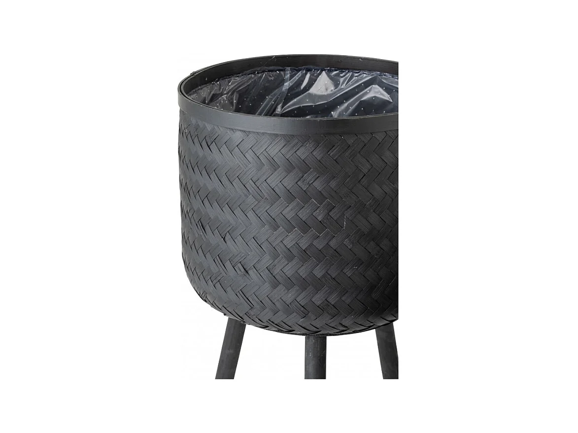 Lot de 3 Cache-Pots Design "Cuye" 76cm Noir