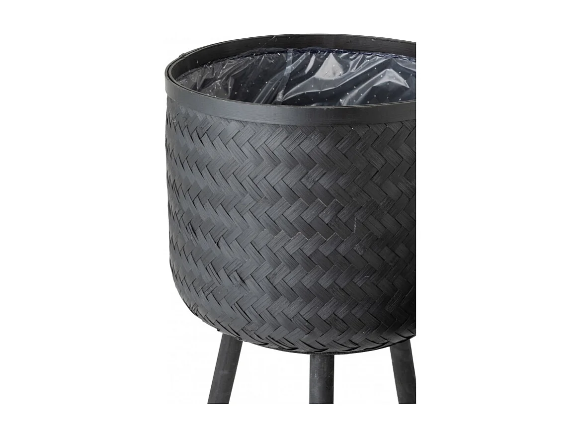 Lot de 3 Cache-Pots Design "Cuye" 76cm Noir