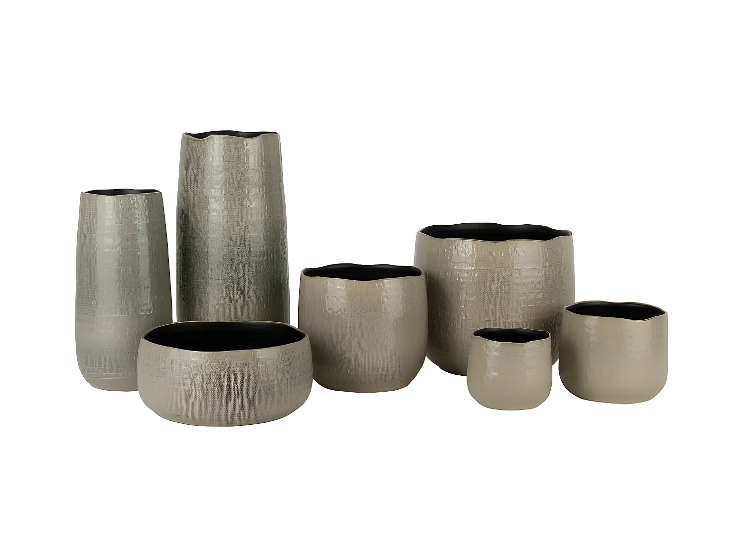 Cache-Pot en Céramique "Yuella" 33cm Gris Clair