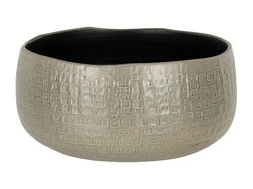 Portavasi bassa in ceramica grigio chiaro 32x32x15cm