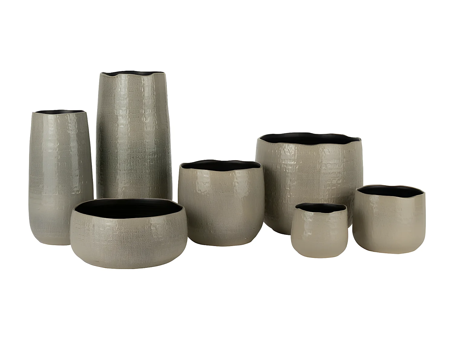 Cache-Pot en Céramique "Yuella" 18cm Gris Clair