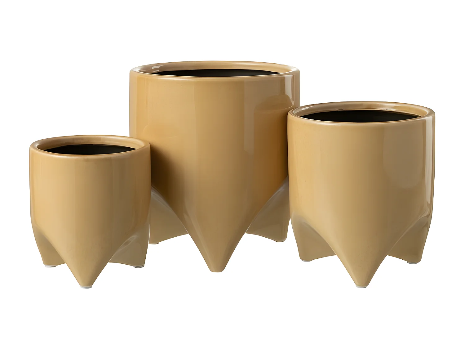 Portavaso in ceramica beige 18x18x20.5 cm