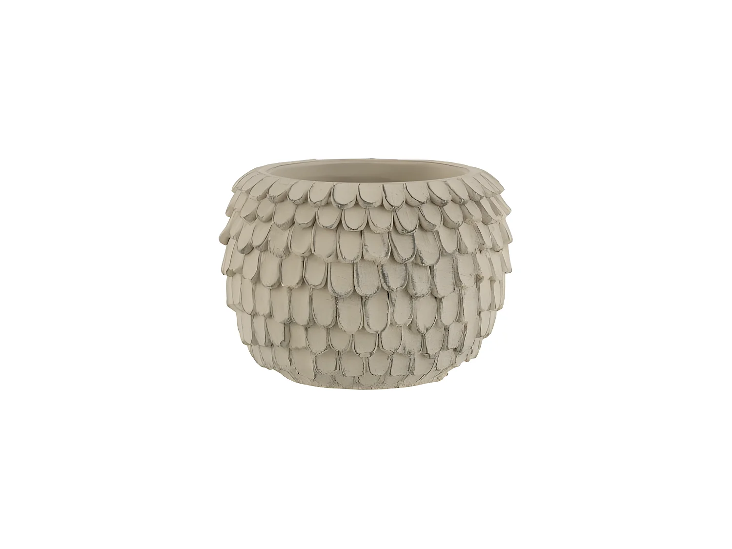 Cache-pot en ciment gris 16x16x11 cm