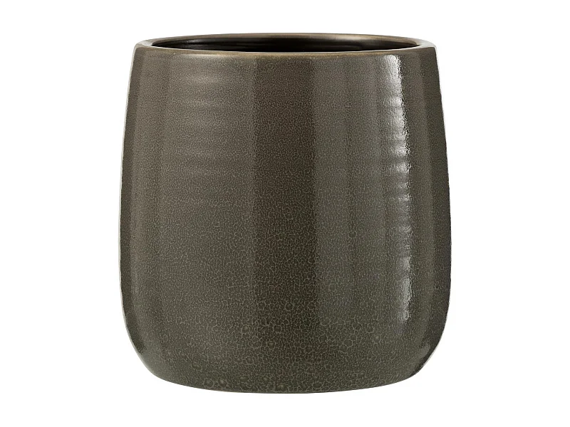 Portavasi in ceramica grigia 16,5x16,5x15 cm