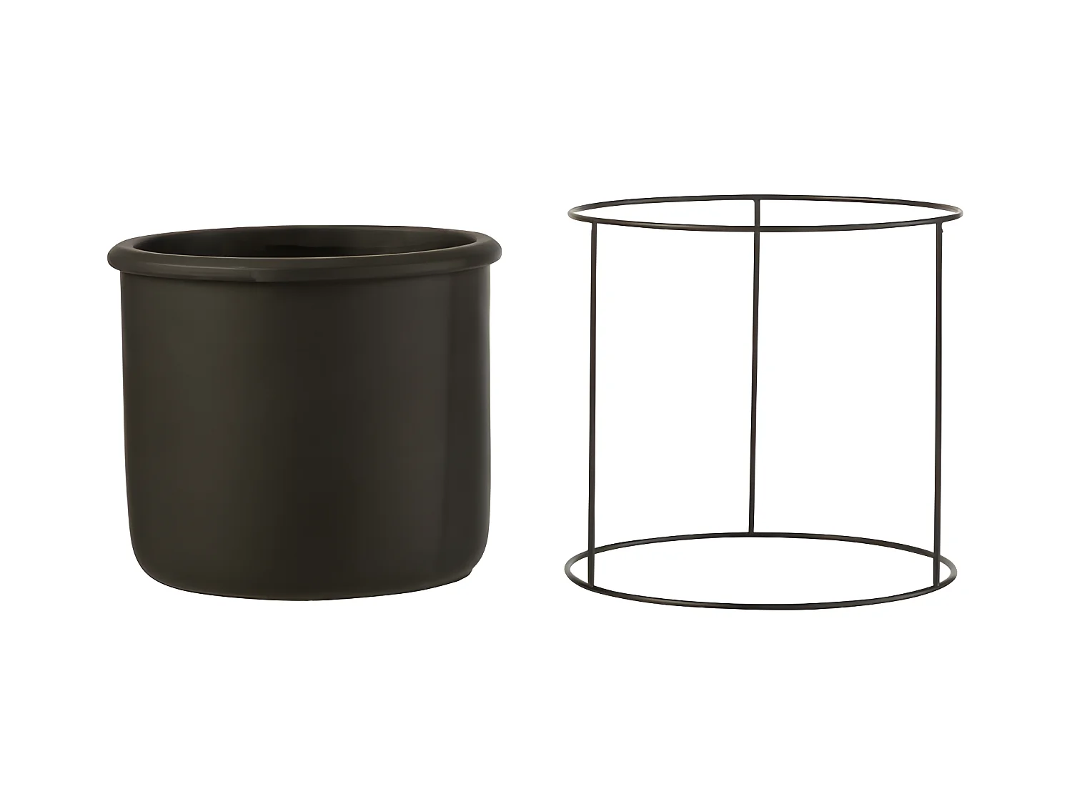 Cache-pot en céramique noir 20x20x19.5 cm