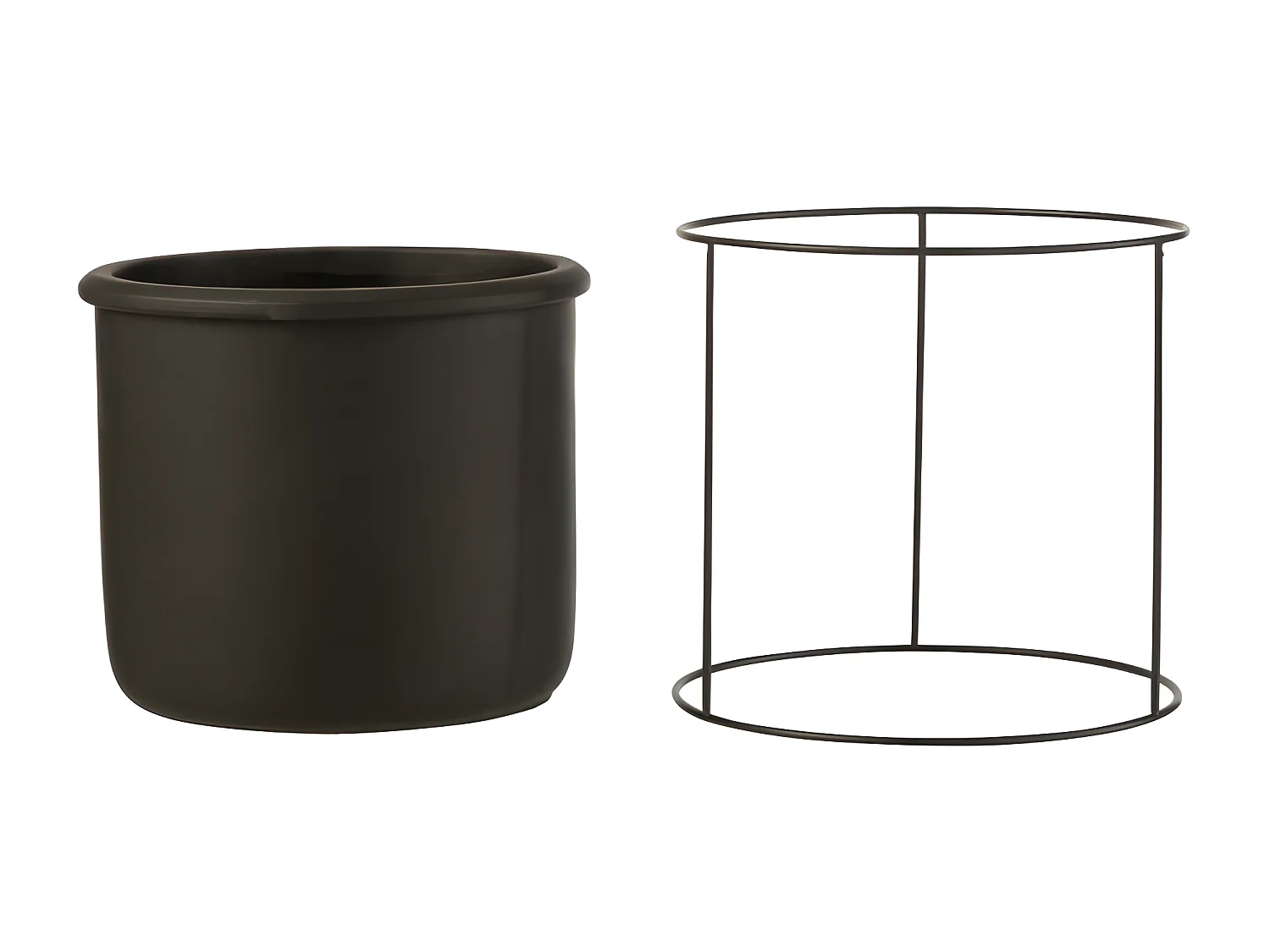 Macetero de cerámica negro de 20x20x19.5 cm