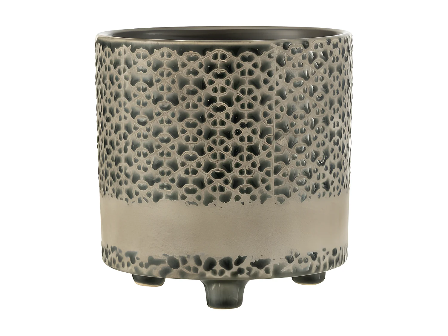 Cache-Pot en Céramique "Mosaïque" 17cm Gris