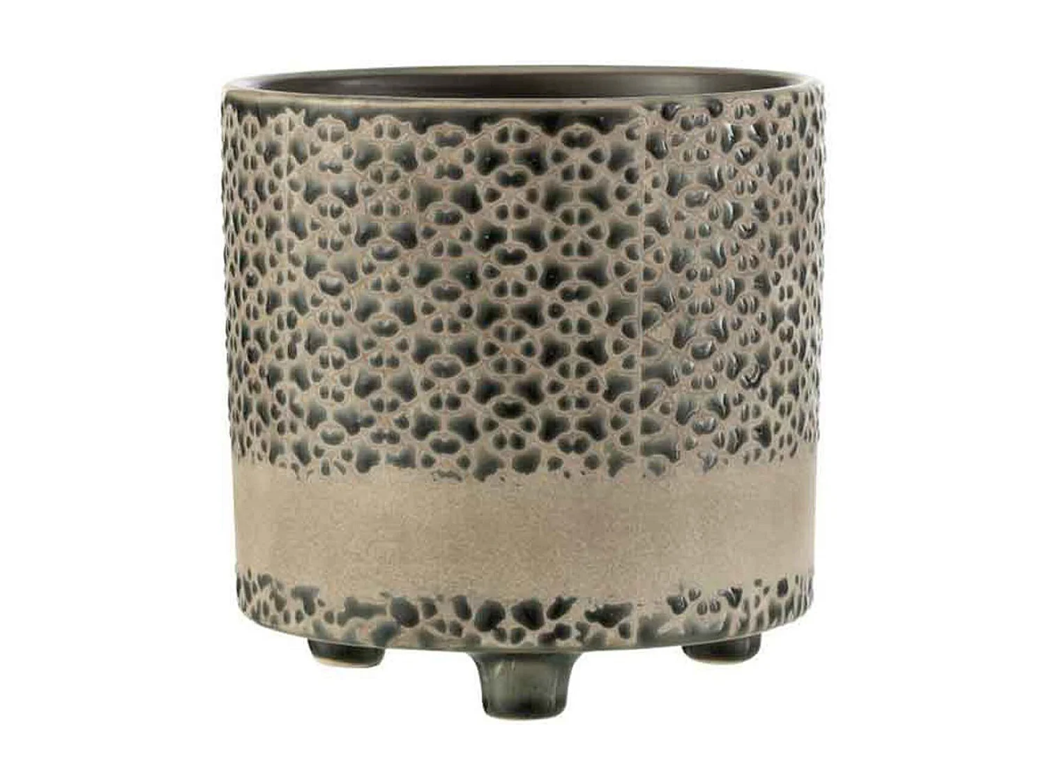 Portavasi in ceramica grigio 16.5x16.5x17 cm