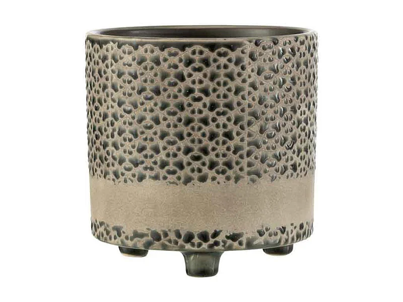 Portavasi in ceramica grigio 16.5x16.5x17 cm