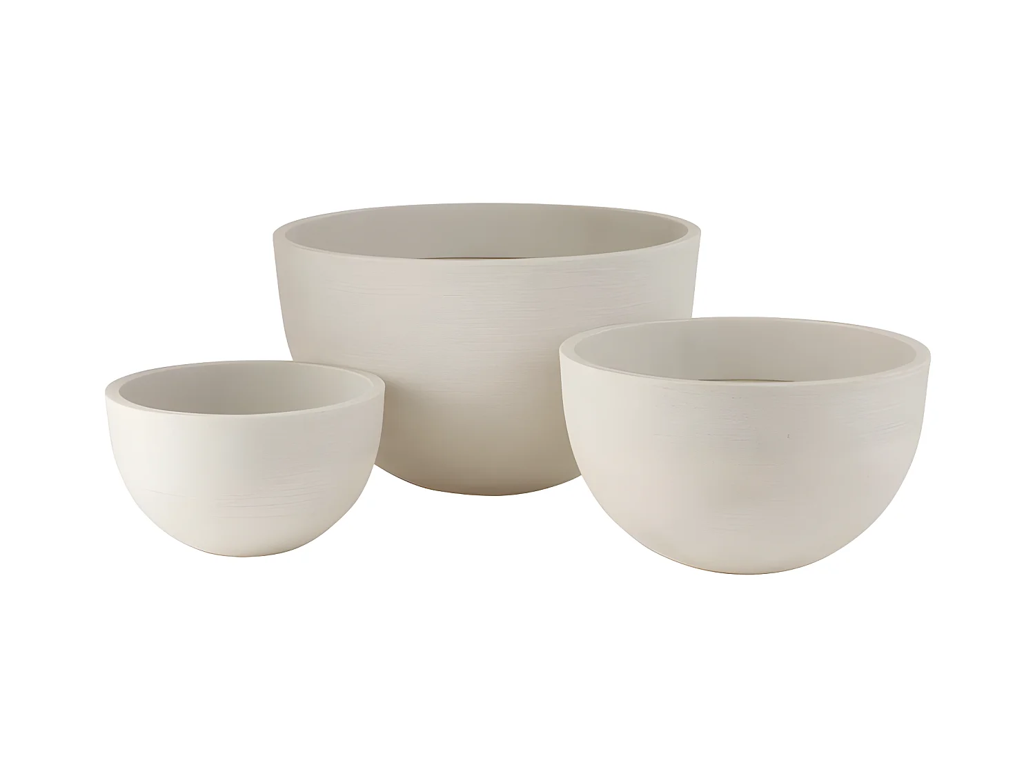 Lot de 3 Cache-Pots Céramique "Roda" 59cm Blanc