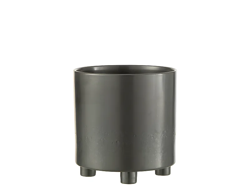 Cache-Pot en Céramique "Smoke" 27cm Gris & Noir