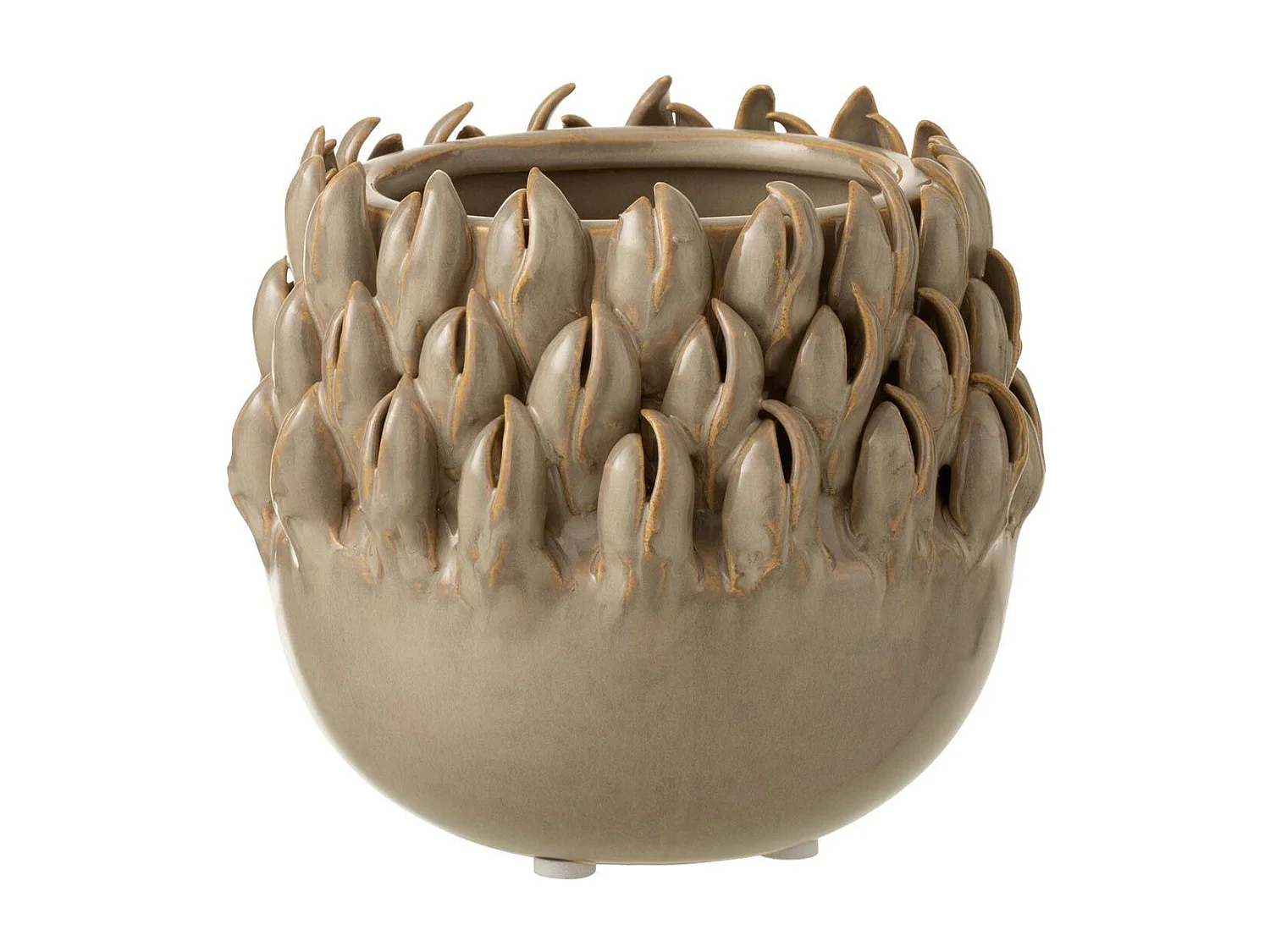 Vaso di fiori in ceramica grigia 11x11x11 cm