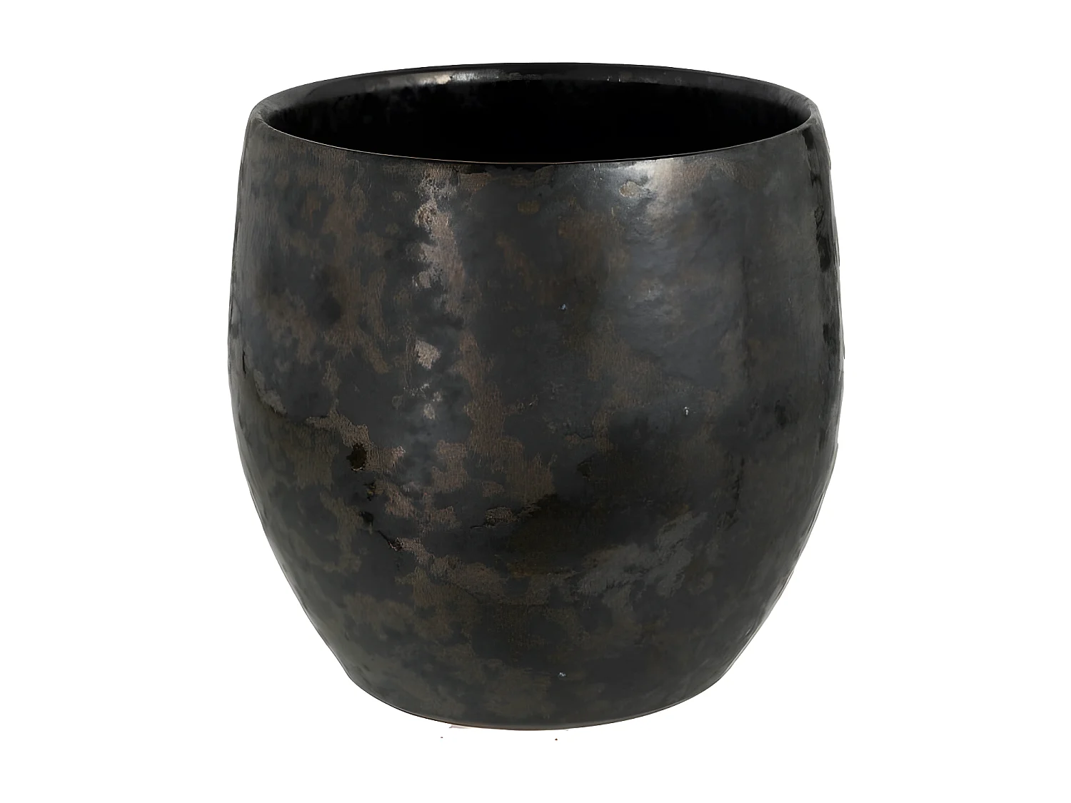 Cache-Pot Vintage Céramique "Smokey" 23cm Noir
