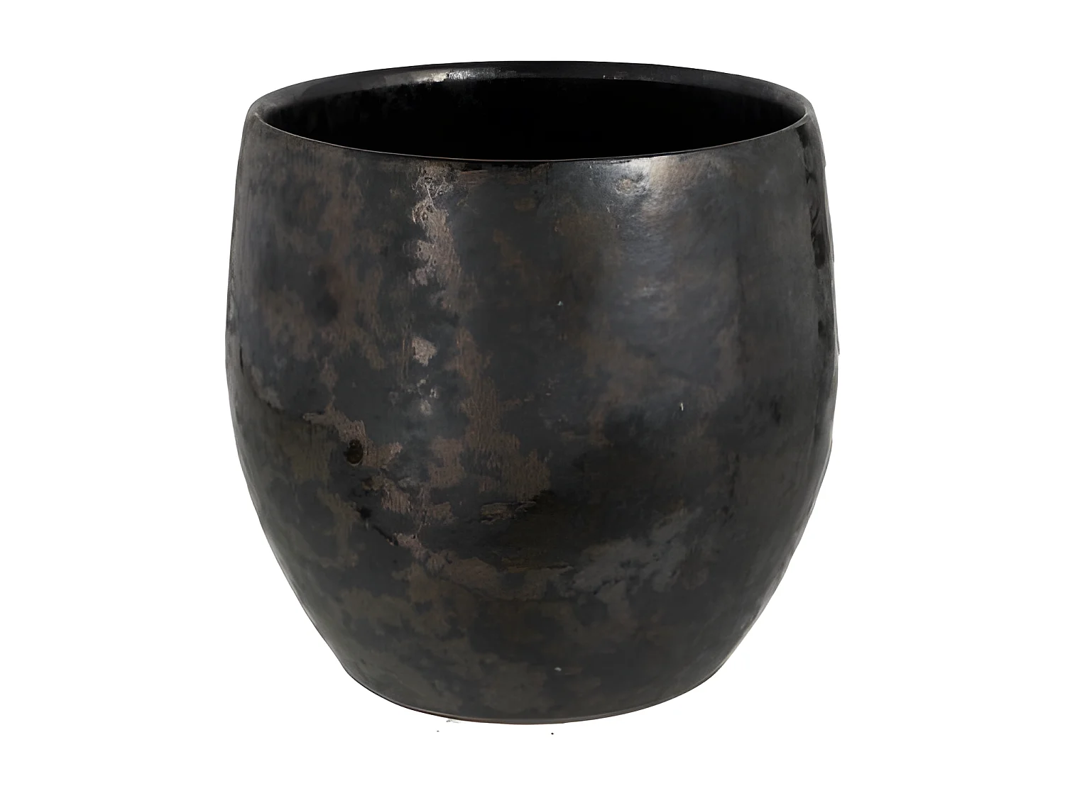 Cache-Pot Vintage Céramique "Smokey" 23cm Noir