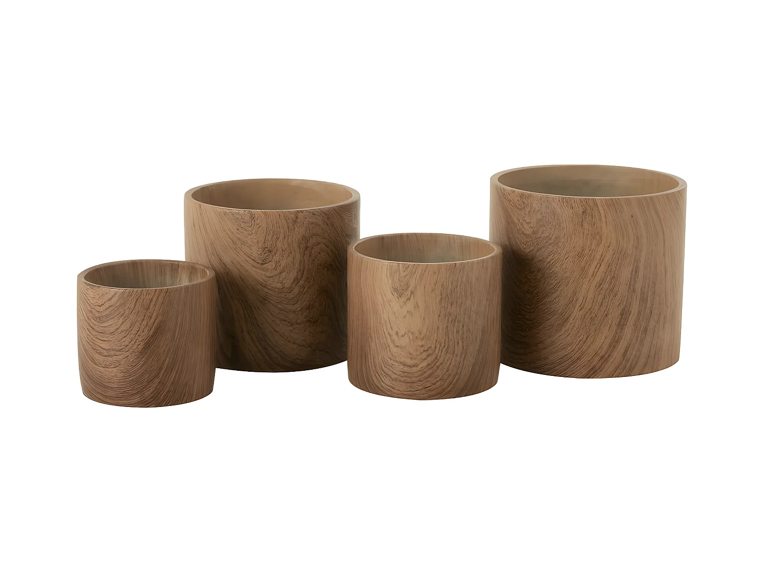 Beige keramische bloempot 21.5x21.5x19.5 cm