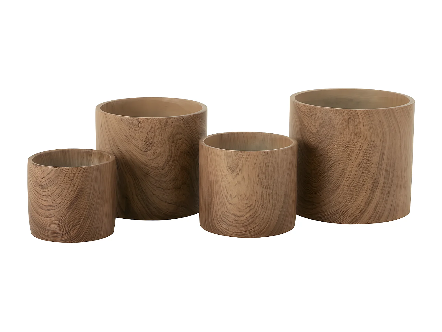 Cache-Pot Déco en Ciment "Forêt" 21cm Marron