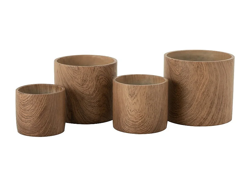 Cache-Pot Déco en Ciment "Forêt" 21cm Marron