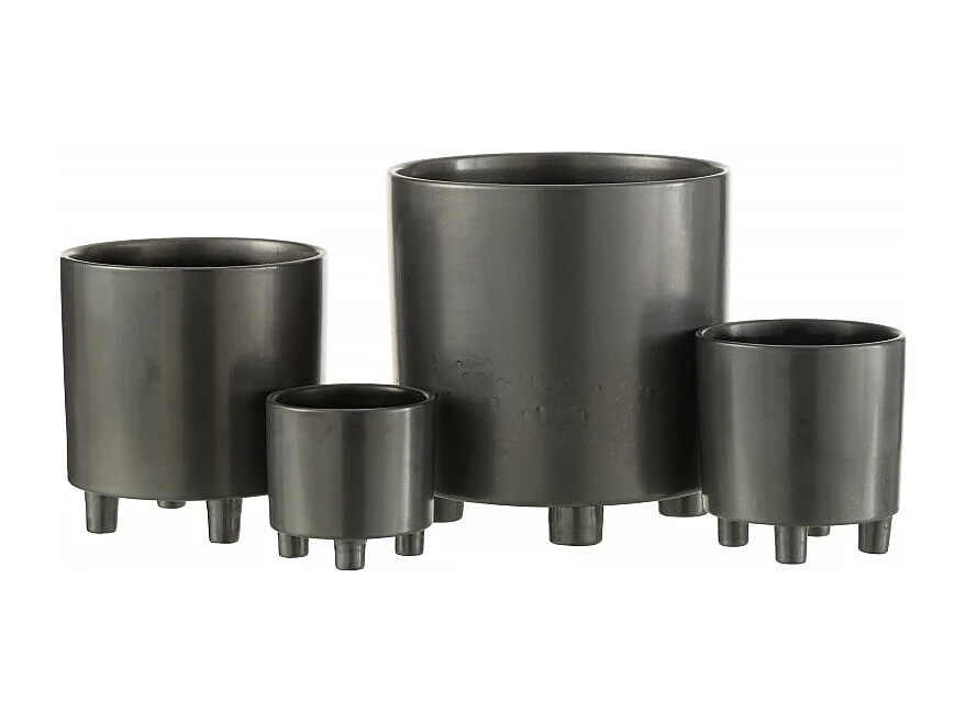 Portavasi in ceramica nera 21x21x21cm