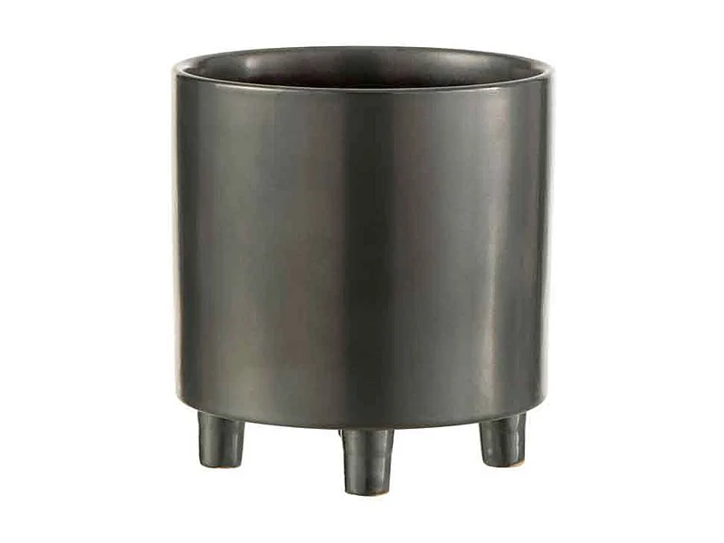 Cache-Pot en Céramique "Smoke" 21cm Gris & Noir