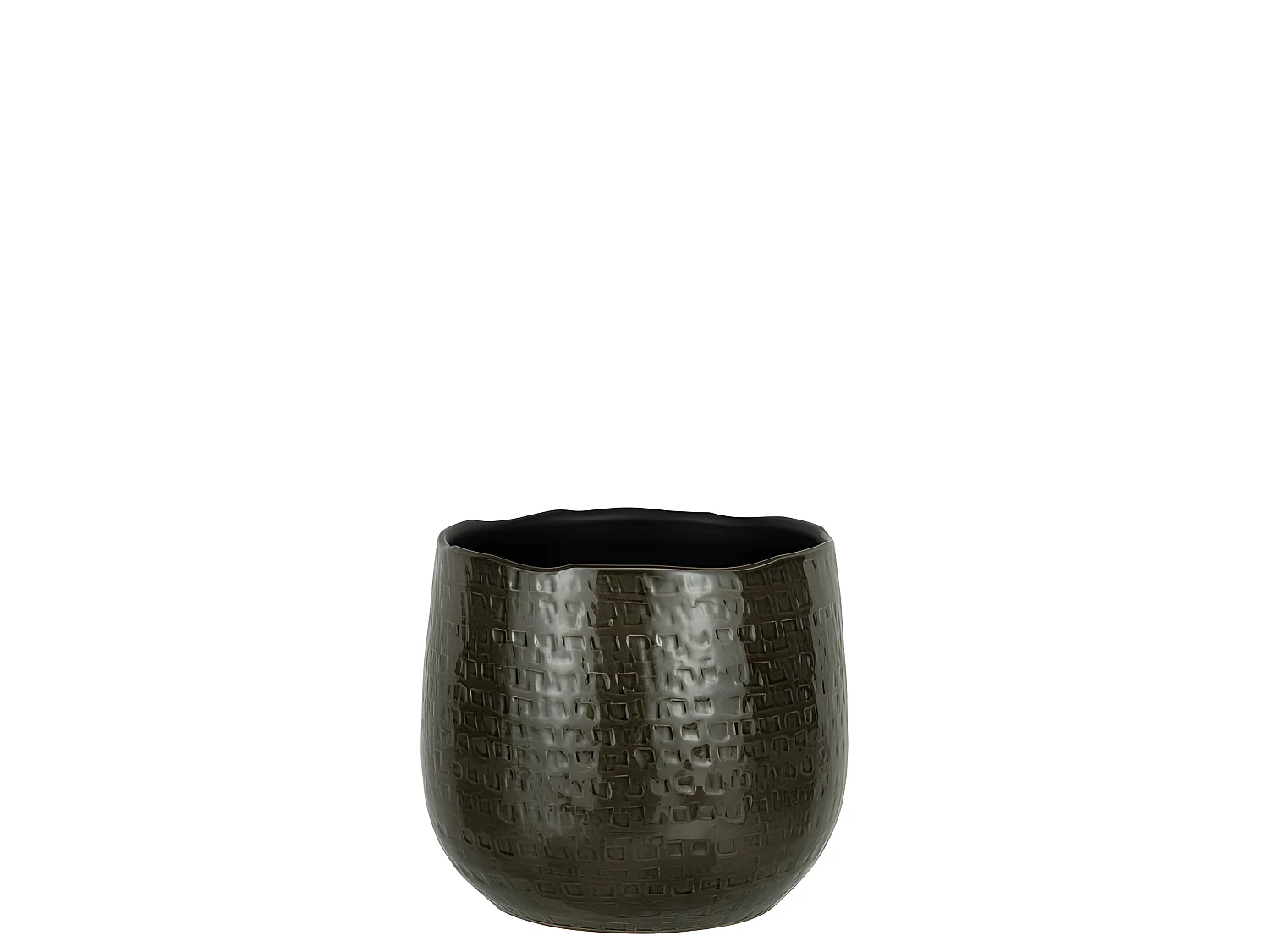 Macetero de cerámica gris oscuro de 25x25x22cm