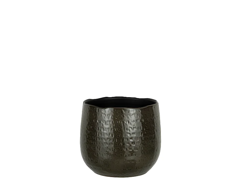 Cache-Pot en Céramique "Yuella" 24cm Gris