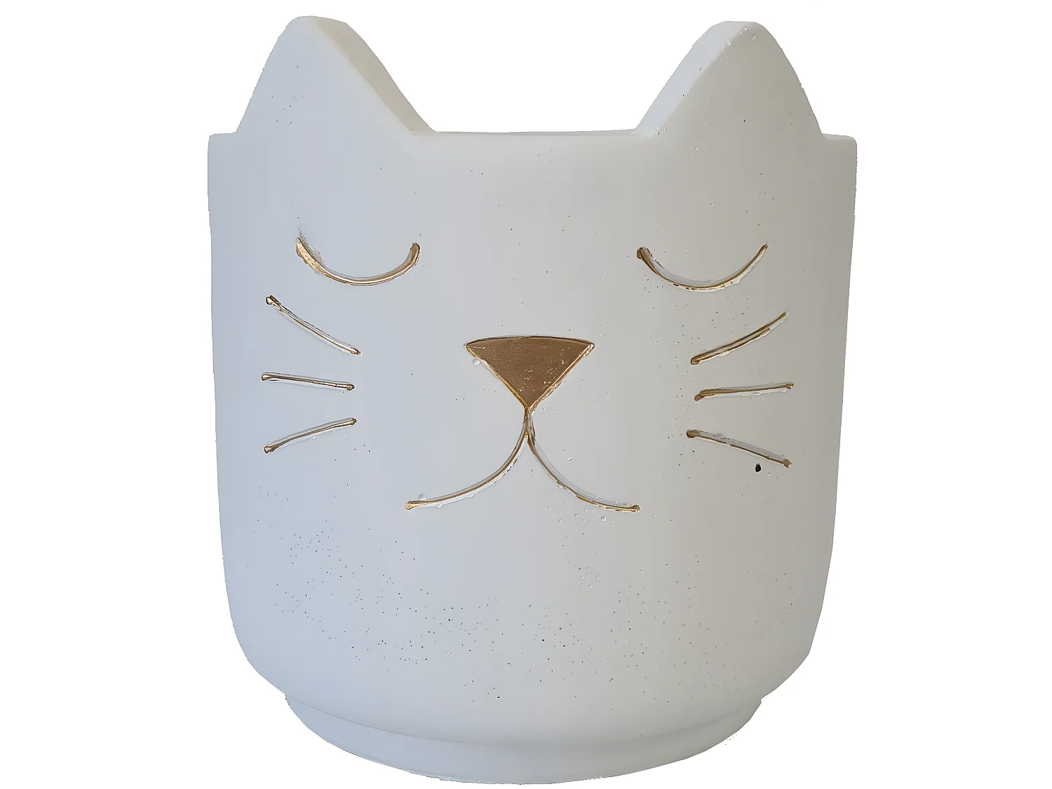 Cache Pot de Fleurs Chat Blanc