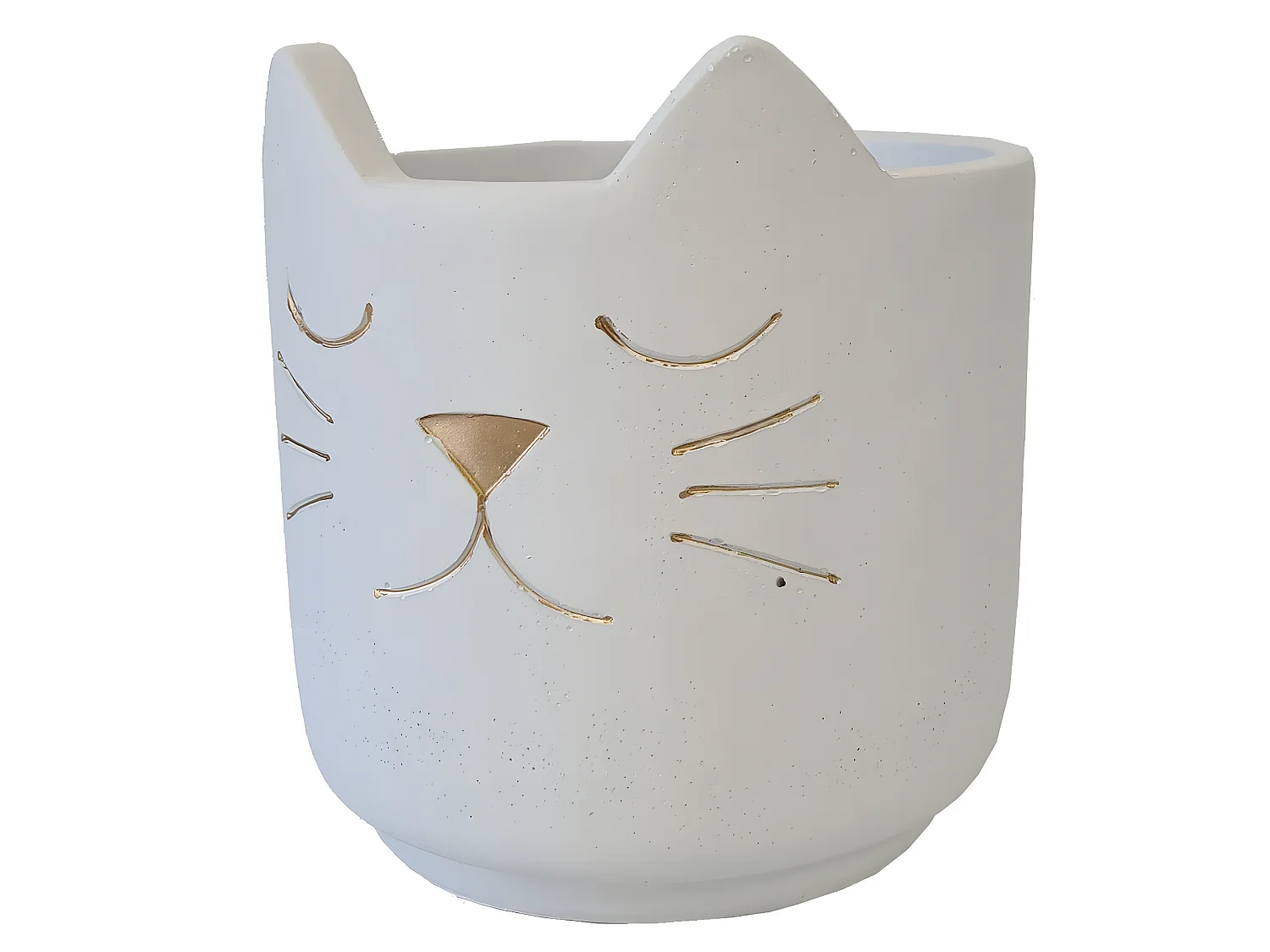 Cache Pot de Fleurs Chat Blanc