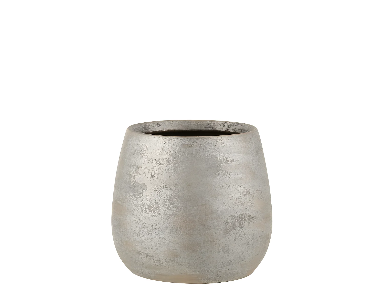 Cache-Pot Déco "Irrégulier Rugueux" 23cm Argent