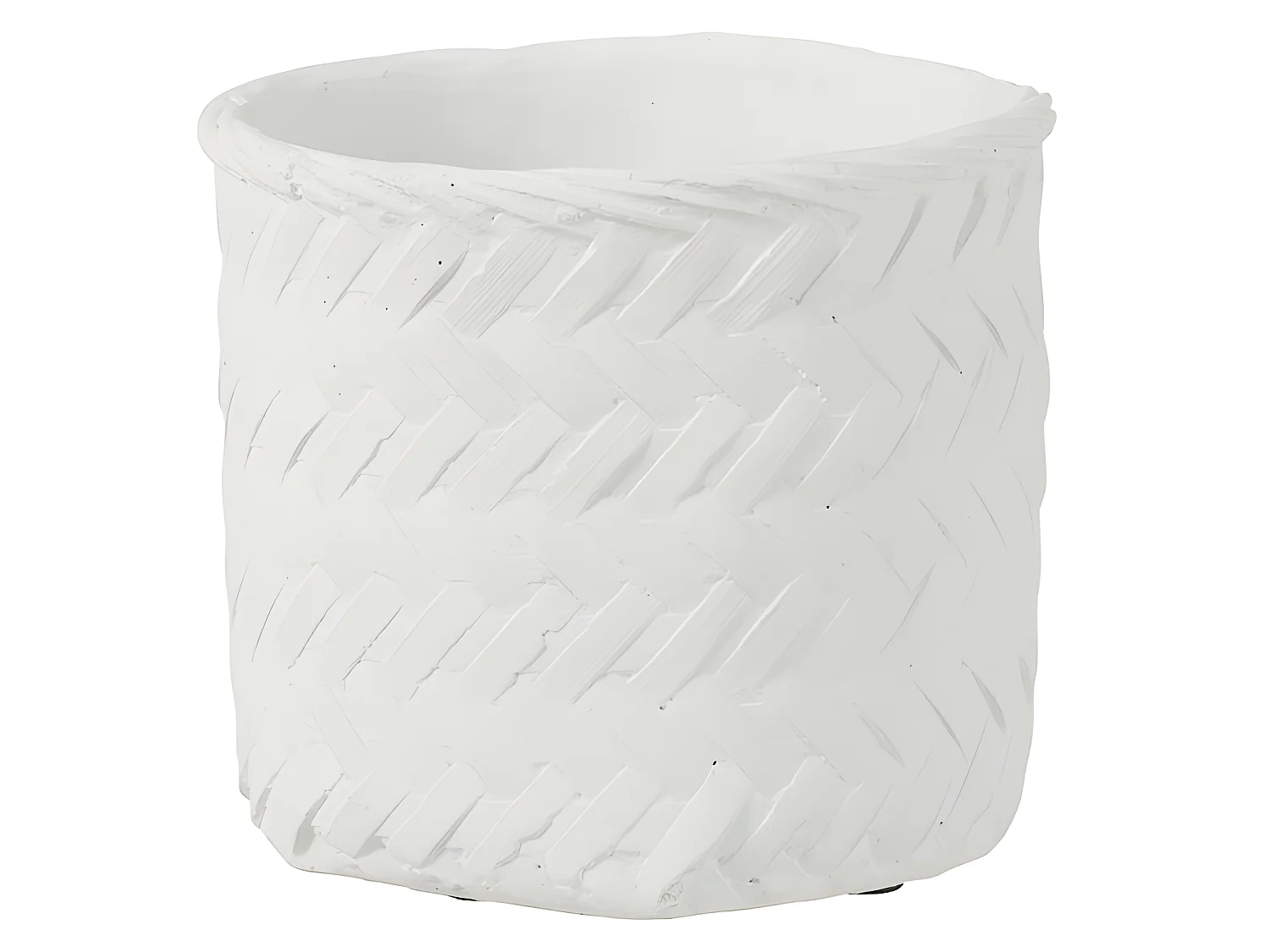 Vaso per piante in cemento bianco intrecciato 20x20x17,5 cm
