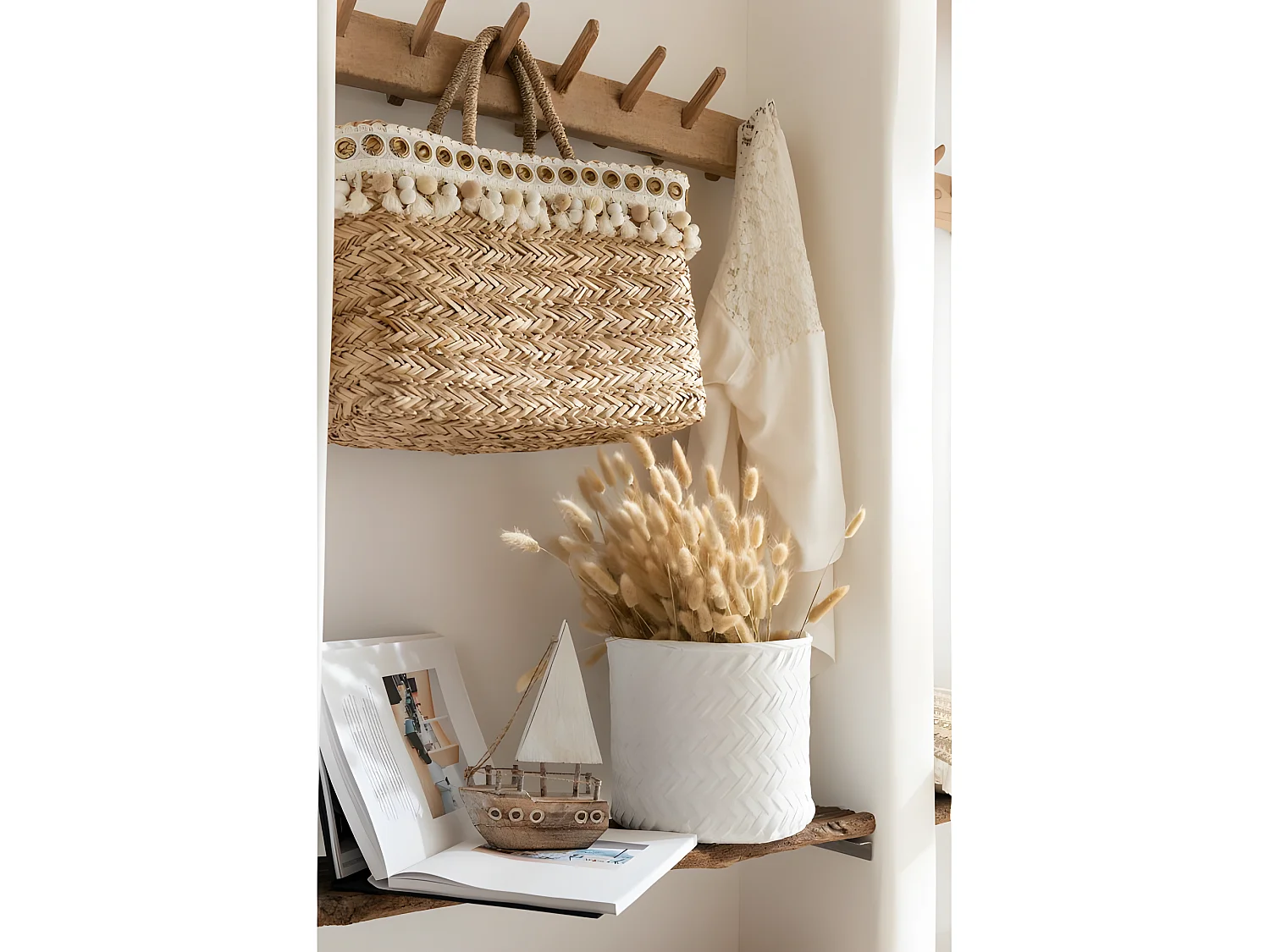 Vaso per piante in cemento bianco intrecciato 20x20x17,5 cm