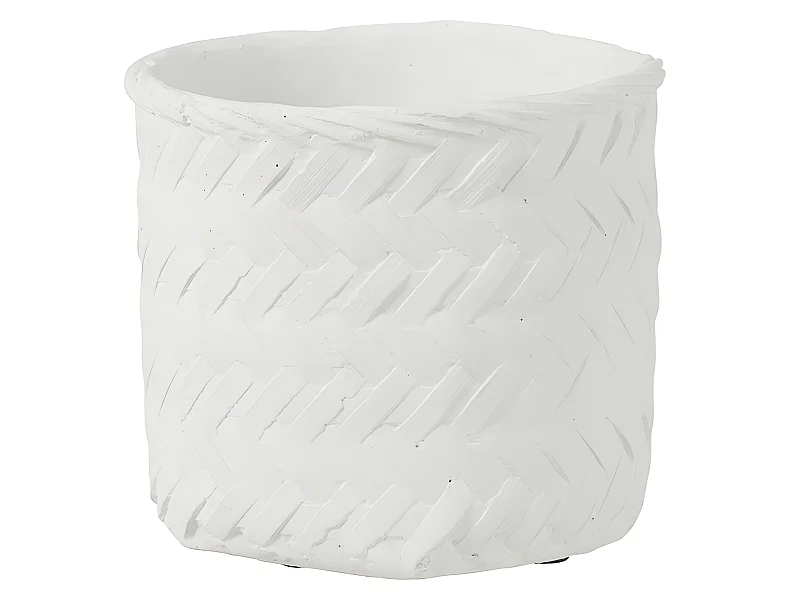 Vaso per piante in cemento bianco intrecciato 20x20x17,5 cm